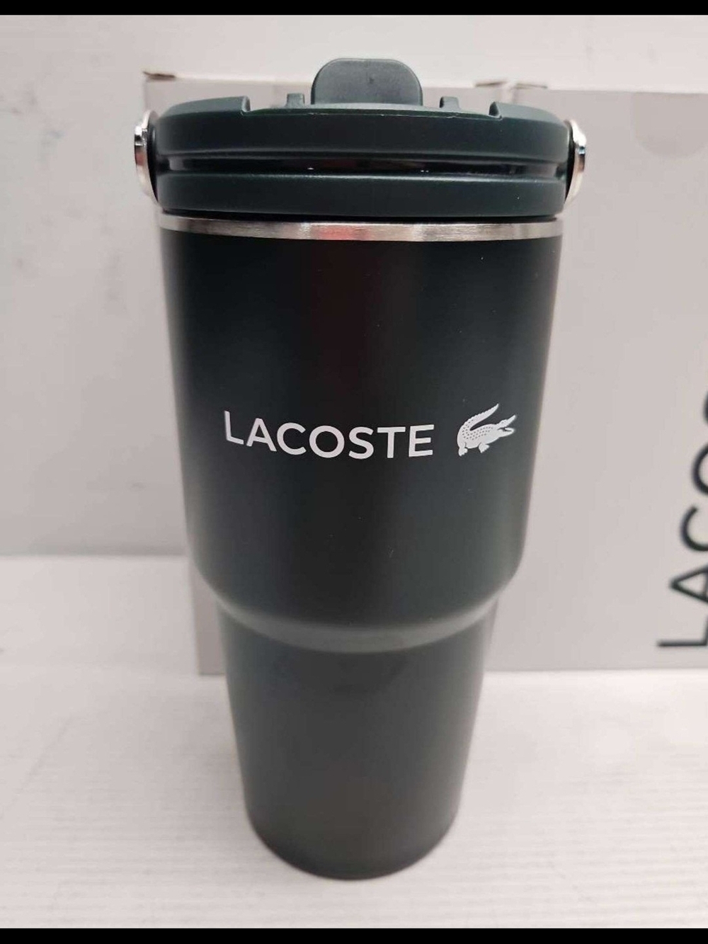 Lacoste Green Travel Tumbler with Logo NEW Price For ONE ONLY